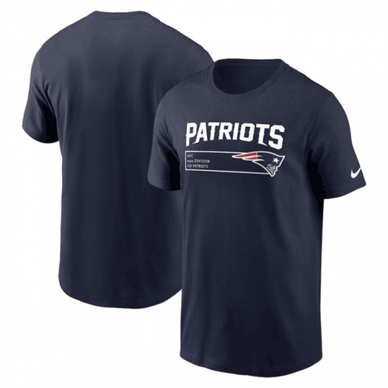 Men New England Patriots Navy Division Essential T Shirt Men New England Patriots Navy Division Essential T Shirt