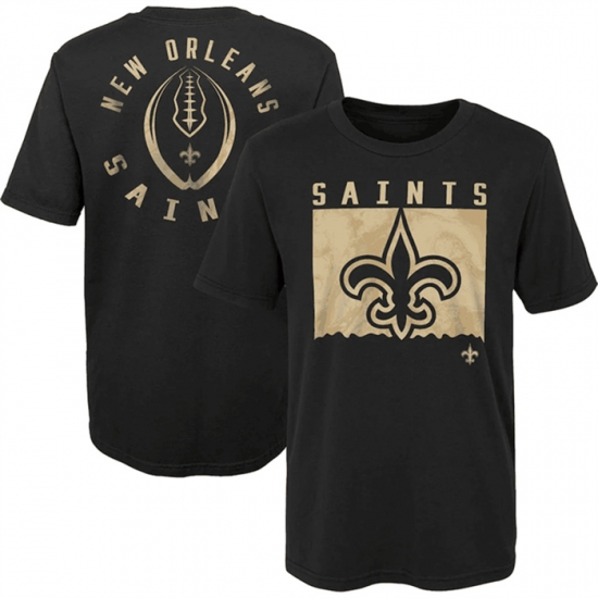 Men New Orleans Saints Black Preschool Liquid Camo Logo T Shirt Men New Orleans Saints Black Preschool Liquid Camo Logo T Shirt