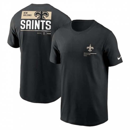 Men New Orleans Saints Black Team Incline T Shirt Men New Orleans Saints Black Team Incline T Shirt