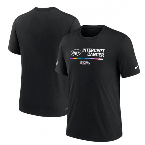 Men New York Jets 2022 Black Crucial Catch Performance T Shirt Men New York Jets 2022 Black Crucial Catch Performance T Shirt