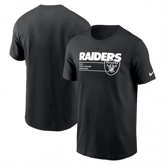 Men Las Vegas Raiders Black Division Essential T Shirt Men Las Vegas Raiders Black Division Essential T Shirt