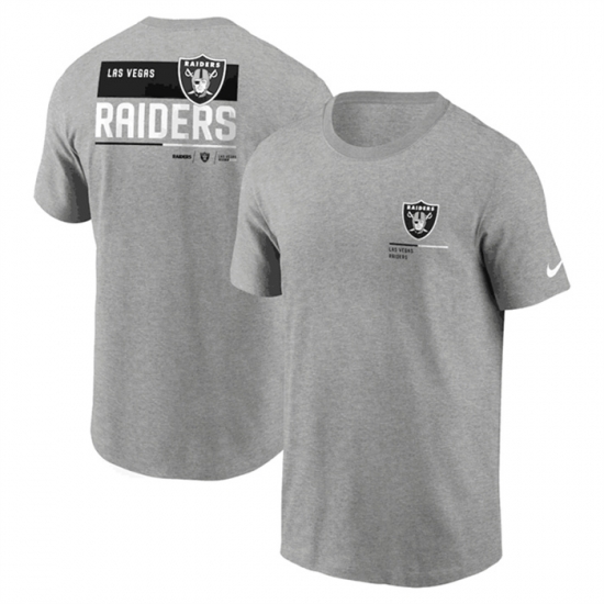 Men Las Vegas Raiders Grey Team Incline T Shirt Men Las Vegas Raiders Grey Team Incline T Shirt