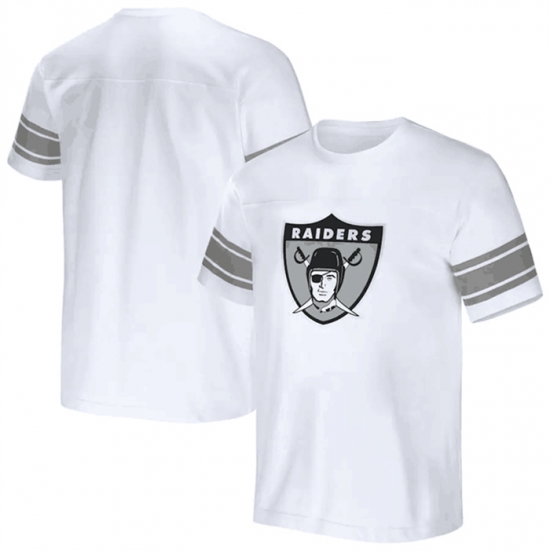 Men Las Vegas Raiders White X Darius Rucker Collection Football Striped T Shirt Men Las Vegas Raiders White X Darius Rucker Collection Football Striped T Shirt