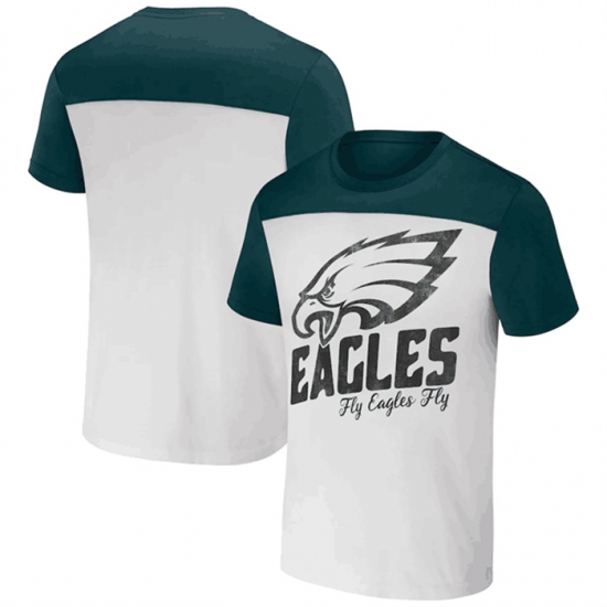 Men Philadelphia Eagles Cream Green X Darius Rucker Collection Colorblocked T Shirt Men Philadelphia Eagles Cream Green X Darius Rucker Collection Colorblocked T Shirt