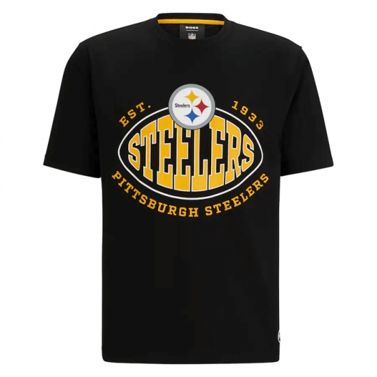 Men Pittsburgh Steelers Black BOSS X Trap T Shirt Men Pittsburgh Steelers Black BOSS X Trap T Shirt
