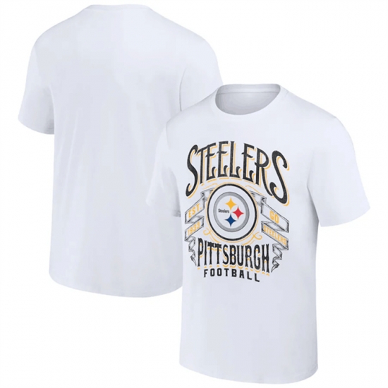 Men Pittsburgh Steelers White X Darius Rucker Collection Vintage Football T Shirt Men Pittsburgh Steelers White X Darius Rucker Collection Vintage Football T Shirt