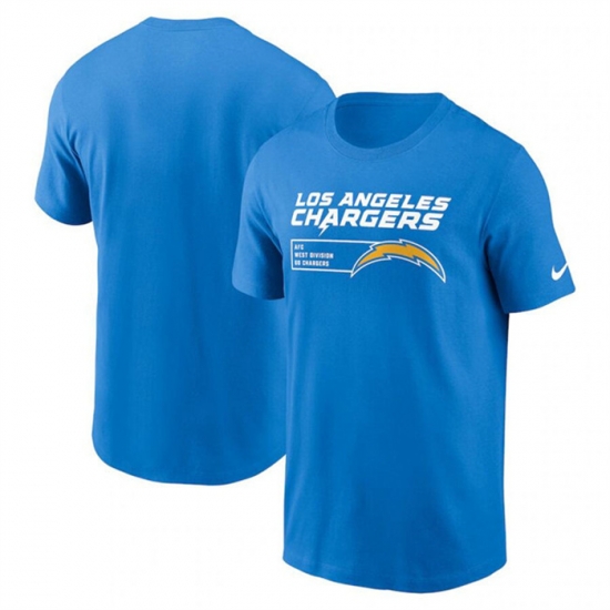 Men Los Angeles Chargers Blue Division Essential T Shirt Men Los Angeles Chargers Blue Division Essential T Shirt
