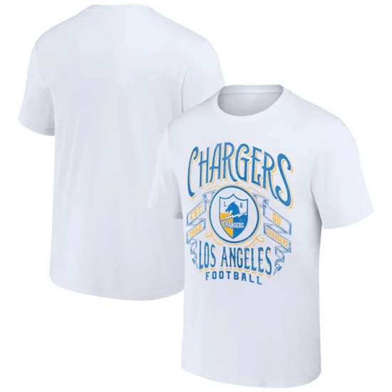 Men Los Angeles Chargers White X Darius Rucker Collection Vintage Football T Shirt Men Los Angeles Chargers White X Darius Rucker Collection Vintage Football T Shirt
