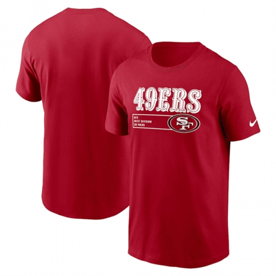Men San Francisco 49ers Scarlet Division Essential T Shirt Men San Francisco 49ers Scarlet Division Essential T Shirt