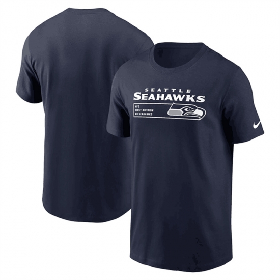 Men Seattle Seahawks Navy Division Essential T Shirt Men Seattle Seahawks Navy Division Essential T Shirt