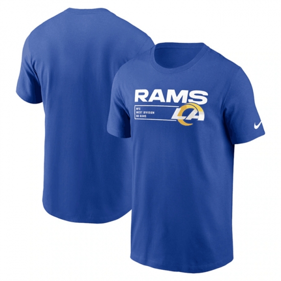 Men Los Angeles Rams Blue Division Essential T Shirt Men Los Angeles Rams Blue Division Essential T Shirt