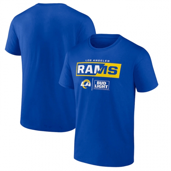 Men Los Angeles Rams Blue X Bud Light T Shirt Men Los Angeles Rams Blue X Bud Light T Shirt