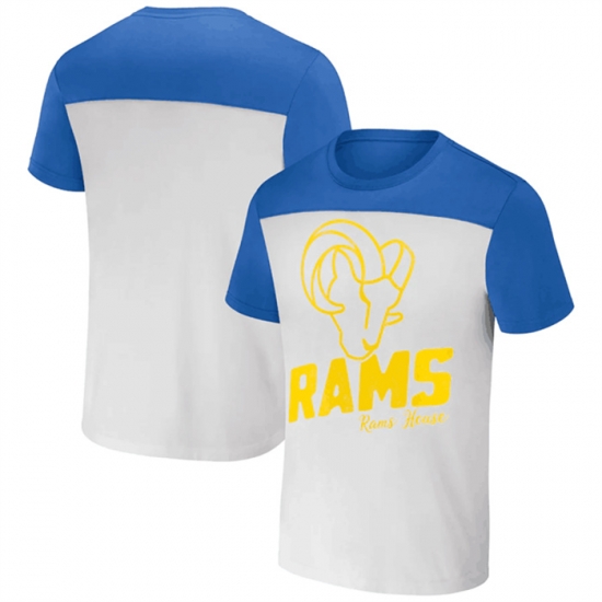 Men Los Angeles Rams Cream Blue X Darius Rucker Collection Colorblocked T Shirt Men Los Angeles Rams Cream Blue X Darius Rucker Collection Colorblocked T Shirt