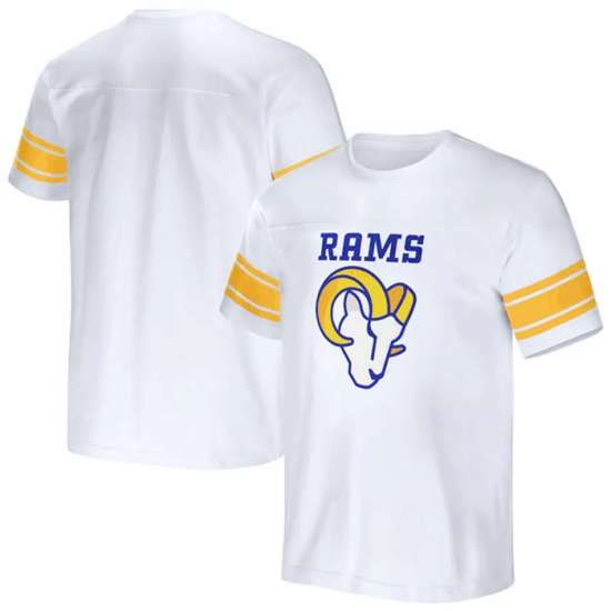 Men Los Angeles Rams White X Darius Rucker Collection Football Striped T Shirt Men Los Angeles Rams White X Darius Rucker Collection Football Striped T Shirt