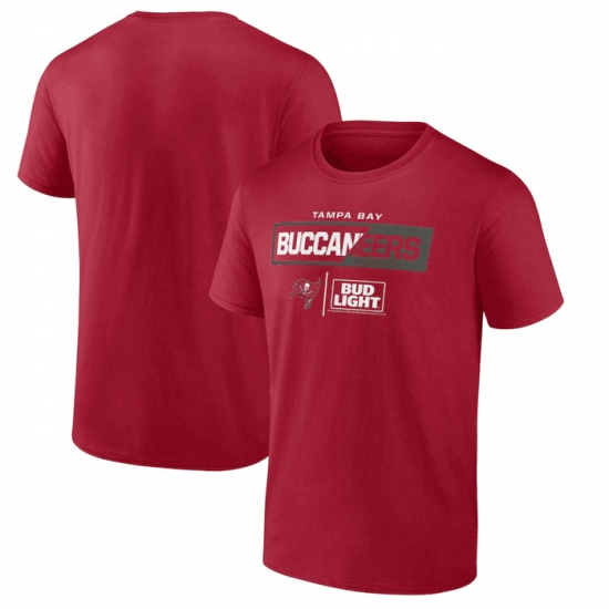 Men Tampa Bay Buccaneers Red X Bud Light T Shirt Men Tampa Bay Buccaneers Red X Bud Light T Shirt