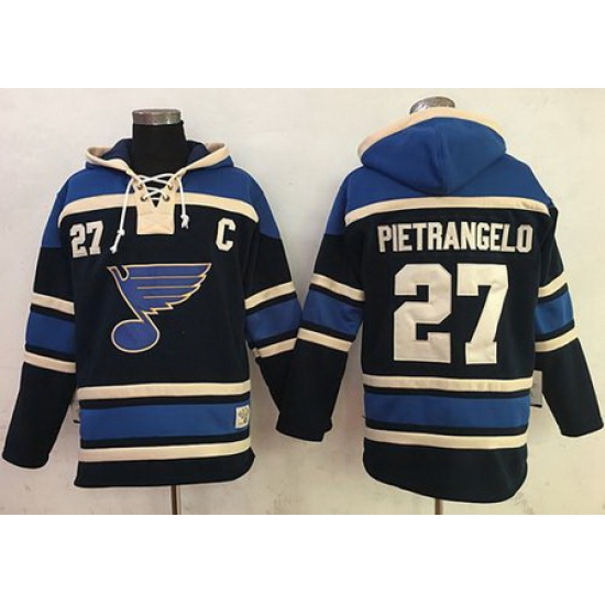 Blues #27 Alex Pietrangelo Navy Blue Sawyer Hooded Sweatshirt Stitched NHL Jersey Blues #27 Alex Pietrangelo Navy Blue Sawyer Hooded Sweatshirt Stitched NHL Jersey