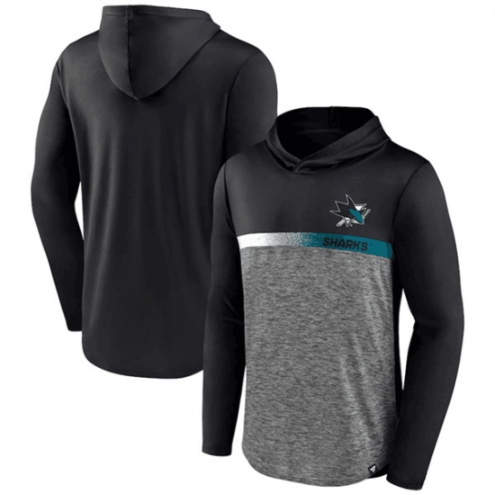 Men San Jose Sharks Black Podium Defender Pullover Hoodie Men San Jose Sharks Black Podium Defender Pullover Hoodie