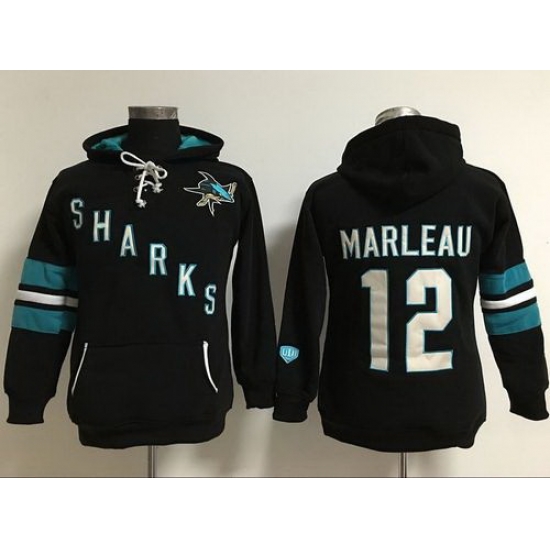 San Jose Sharks 12 Patrick Marleaui Black Women Old Time Heidi Hoodie NHL Hoodie San Jose Sharks 12 Patrick Marleaui Black Women Old Time Heidi Hoodie NHL Hoodie