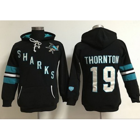 San Jose Sharks 19 Joe Thornton Black Women Old Time Heidi Hoodie NHL Hoodie San Jose Sharks 19 Joe Thornton Black Women Old Time Heidi Hoodie NHL Hoodie