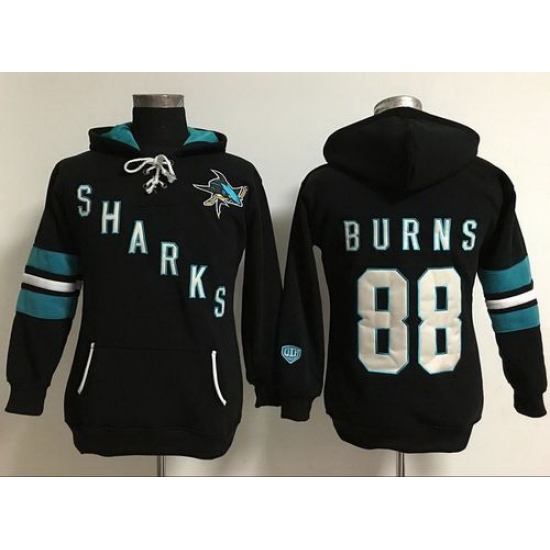 San Jose Sharks 88 Brent Burns Black Women Old Time Heidi Hoodie NHL Hoodie San Jose Sharks 88 Brent Burns Black Women Old Time Heidi Hoodie NHL Hoodie