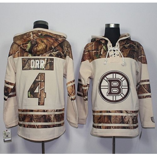 Bruins #4 Bobby Orr Cream Camo Stitched NHL Hoody Bruins #4 Bobby Orr Cream Camo Stitched NHL Hoody