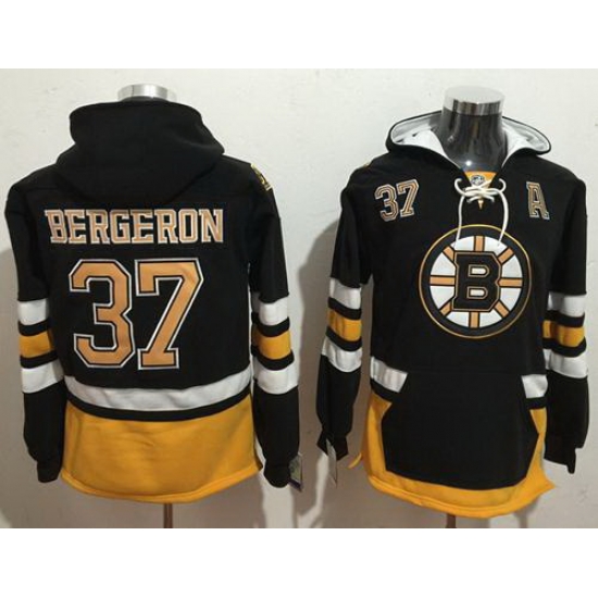 Men Boston Bruins 37 Patrice Bergeron Black Name 26 Number Pullover NHL Hoodie Men Boston Bruins 37 Patrice Bergeron Black Name 26 Number Pullover NHL Hoodie