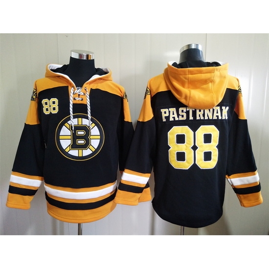 Men's Boston Bruins #88 David Pastrnak Black Ageless Must-Have Lace-Up Pullover Hoodie Men's Boston Bruins #88 David Pastrnak Black Ageless Must-Have Lace-Up Pullover Hoodie
