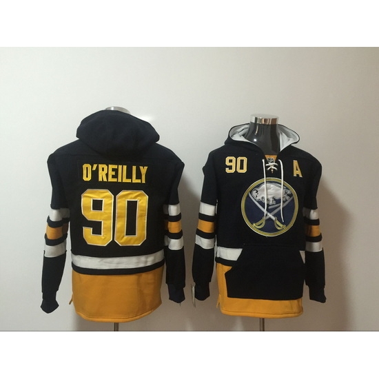 Men Buffalo Sabres 90 Ryan O'Reilly Black Stitched Hoodie Men Buffalo Sabres 90 Ryan O'Reilly Black Stitched Hoodie