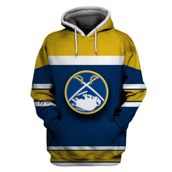 Men Buffalo Sabres Blue Gold All Stitched Hooded Sweatshirt Men Buffalo Sabres Blue Gold All Stitched Hooded Sweatshirt