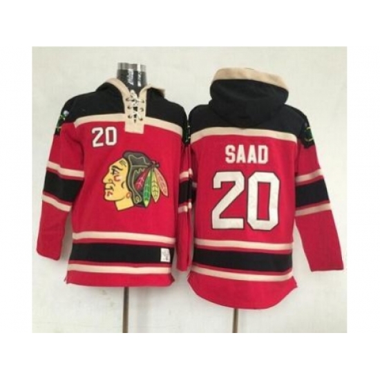 Chicago Blackhawks #20 Brandon Saad Red Lace-Up NHL Jersey Hoodie Chicago Blackhawks #20 Brandon Saad Red Lace-Up NHL Jersey Hoodie