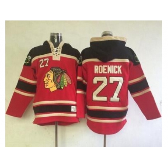 Chicago Blackhawks #27 Jeremy Roenick Red Lace-Up NHL Jersey Hoodie Chicago Blackhawks #27 Jeremy Roenick Red Lace-Up NHL Jersey Hoodie