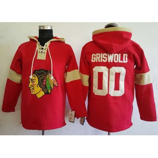 Men Chicago Blackhawks 00 Clark Griswold Red Pullover Hoodie Stitched NHL Jersey Men Chicago Blackhawks 00 Clark Griswold Red Pullover Hoodie Stitched NHL Jersey