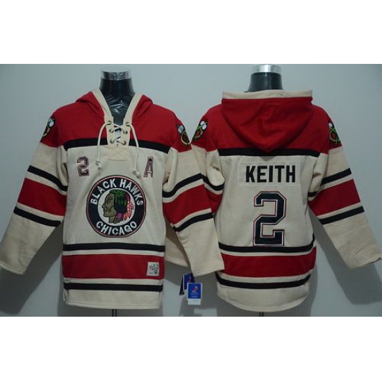 Men Chicago Blackhawks 2 Duncan Keith Cream Sawyer Hooded Sweatshirt Stitched NHL Jersey Men Chicago Blackhawks 2 Duncan Keith Cream Sawyer Hooded Sweatshirt Stitched NHL Jersey