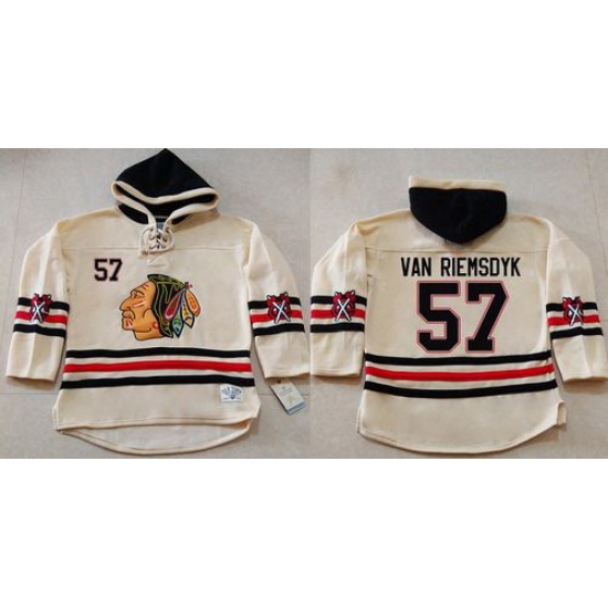 Men Chicago Blackhawks 57 Trevor Van Riemsdyk Cream Heavyweight Pullover Hoodie Stitched NHL Jersey Men Chicago Blackhawks 57 Trevor Van Riemsdyk Cream Heavyweight Pullover Hoodie Stitched NHL Jersey