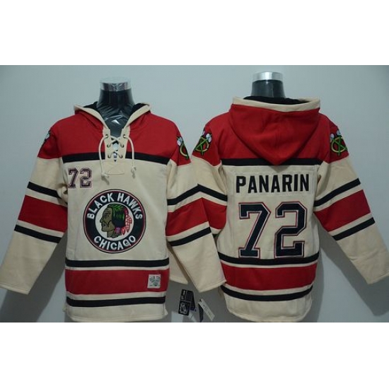 Men Chicago Blackhawks 72 Artemi Panarin Cream Sawyer Hooded Sweatshirt Stitched NHL Jersey Men Chicago Blackhawks 72 Artemi Panarin Cream Sawyer Hooded Sweatshirt Stitched NHL Jersey