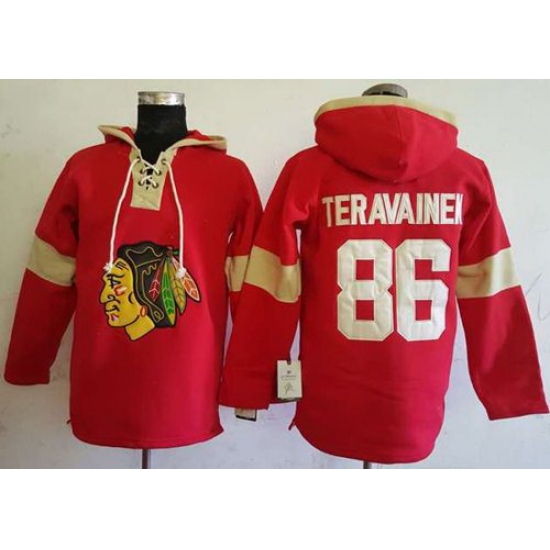 Men Chicago Blackhawks 86 Teuvo Teravainen Red Pullover Hoodie Stitched NHL Jersey Men Chicago Blackhawks 86 Teuvo Teravainen Red Pullover Hoodie Stitched NHL Jersey