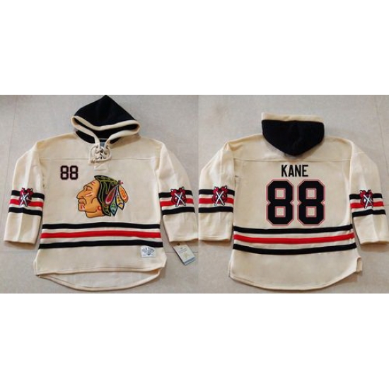Men Chicago Blackhawks 88 Patrick Kane Cream Heavyweight Pullover Hoodie Stitched NHL Jersey Men Chicago Blackhawks 88 Patrick Kane Cream Heavyweight Pullover Hoodie Stitched NHL Jersey