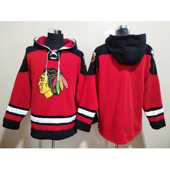 Men Chicago Blackhawks Blank Red Stitched NHL Hoodie Men Chicago Blackhawks Blank Red Stitched NHL Hoodie