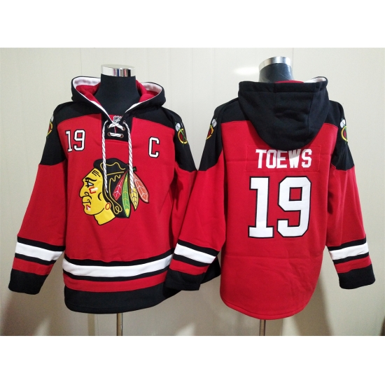 Men Chicago Blackhawks Jonathan Toews 19 Red Stitched NHL Hoodie Men Chicago Blackhawks Jonathan Toews 19 Red Stitched NHL Hoodie