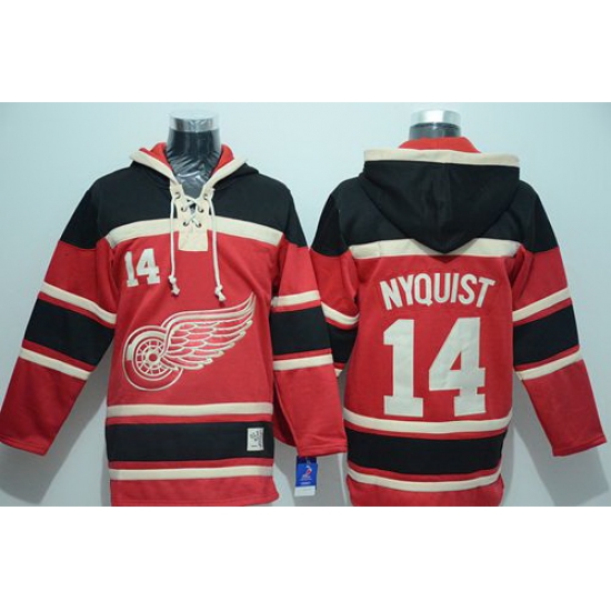 Men Detroit Red Wings 14 Gustav Nyquist Red Sawyer Hooded Sweatshirt Stitched NHL Jersey Men Detroit Red Wings 14 Gustav Nyquist Red Sawyer Hooded Sweatshirt Stitched NHL Jersey