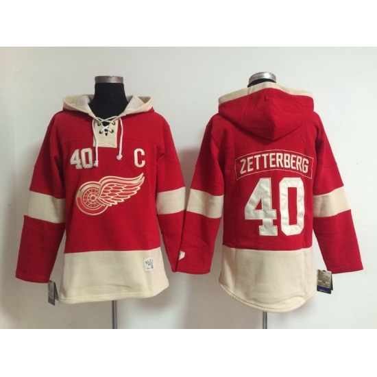 Men Detroit Red Wings 40 Zetterberg Red Stitched NHL Hoodie Men Detroit Red Wings 40 Zetterberg Red Stitched NHL Hoodie