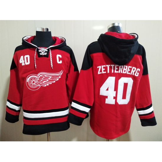 Men Detroit Red Wings Henrik Zetterberg 40 Red Stitched NHL Hoodie Men Detroit Red Wings Henrik Zetterberg 40 Red Stitched NHL Hoodie