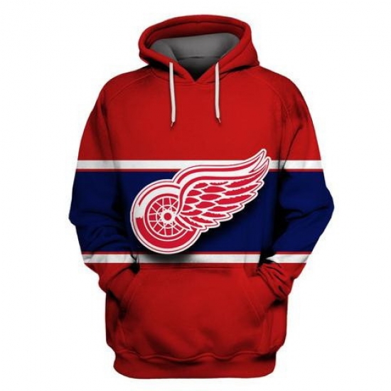 Men Detroit Red Wings Red All Stitched Hooded Sweatshirt Men Detroit Red Wings Red All Stitched Hooded Sweatshirt