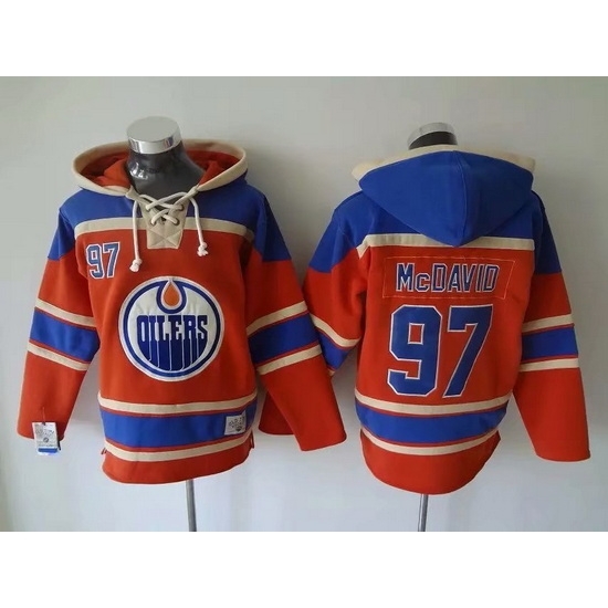 Men Edmonton Oilers 97 Connor McDavid Stitched Hoody Men Edmonton Oilers 97 Connor McDavid Stitched Hoody