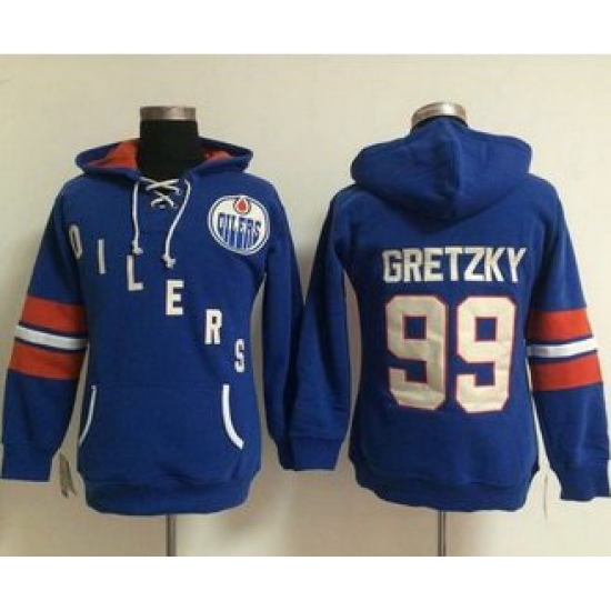 Women Edmonton Oilers 99 Wayne Gretzky Light Blue Old Time Heidi NHL Hoodie Women Edmonton Oilers 99 Wayne Gretzky Light Blue Old Time Heidi NHL Hoodie