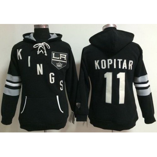 Los Angeles Kings 11 Anze Kopitar Black Women Old Time Heidi NHL Hoodie Los Angeles Kings 11 Anze Kopitar Black Women Old Time Heidi NHL Hoodie