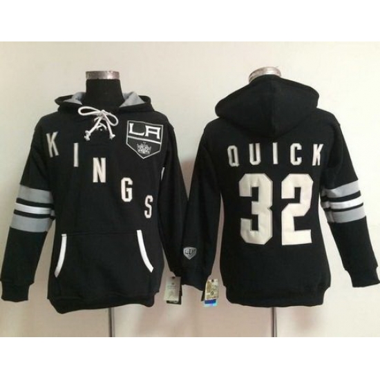 Los Angeles Kings 32 Jonathan Quick Black Women Old Time Heidi Hoodie Los Angeles Kings 32 Jonathan Quick Black Women Old Time Heidi Hoodie