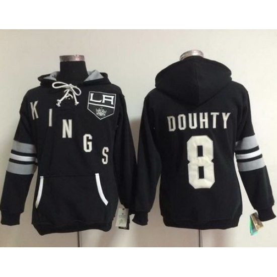 Los Angeles Kings 8 Drew Doughty Black Women Old Time Heidi Hoodie Los Angeles Kings 8 Drew Doughty Black Women Old Time Heidi Hoodie