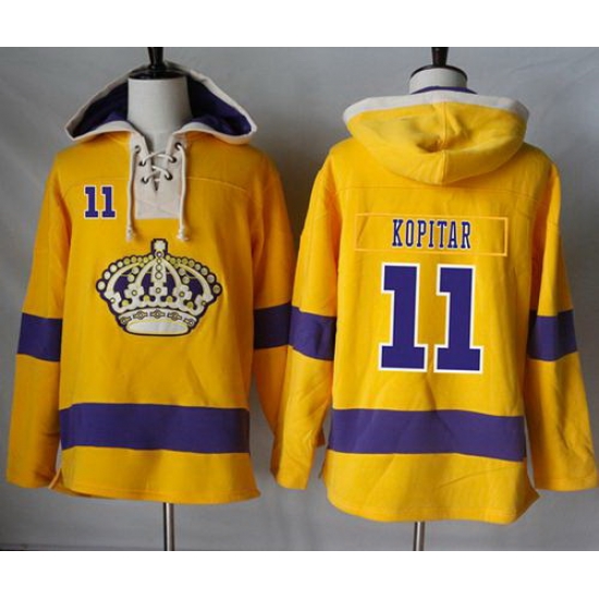 Men Los Angeles Kings 11 Anze Kopitar Gold Sawyer Hooded Sweatshirt Stitched NHL Jersey Men Los Angeles Kings 11 Anze Kopitar Gold Sawyer Hooded Sweatshirt Stitched NHL Jersey