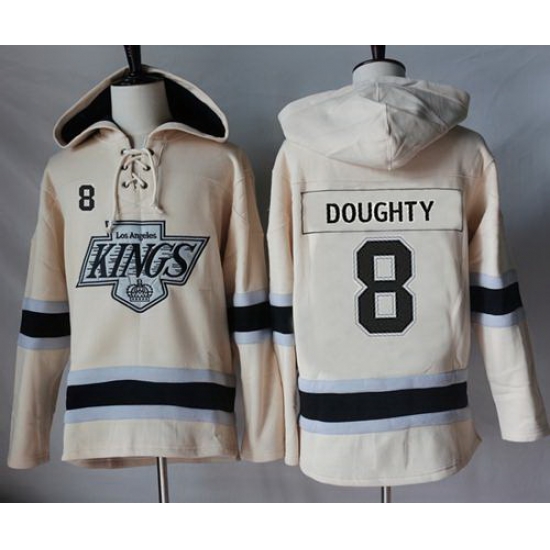 Men Los Angeles Kings 8 Drew Doughty Cream Sawyer Hooded Sweatshirt Stitched NHL Jersey Men Los Angeles Kings 8 Drew Doughty Cream Sawyer Hooded Sweatshirt Stitched NHL Jersey